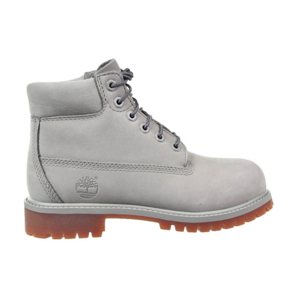 Timberland Kids Grey Nubuck Lace-Up Boots